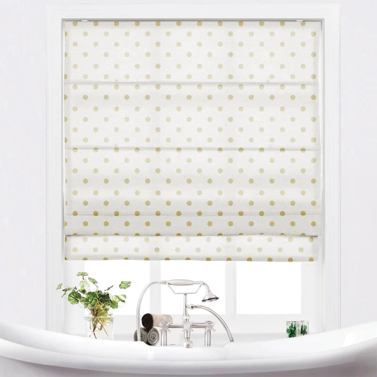 Stefana Silber x TWOPAGES Printed Linen Blend Roman Blind Cordless