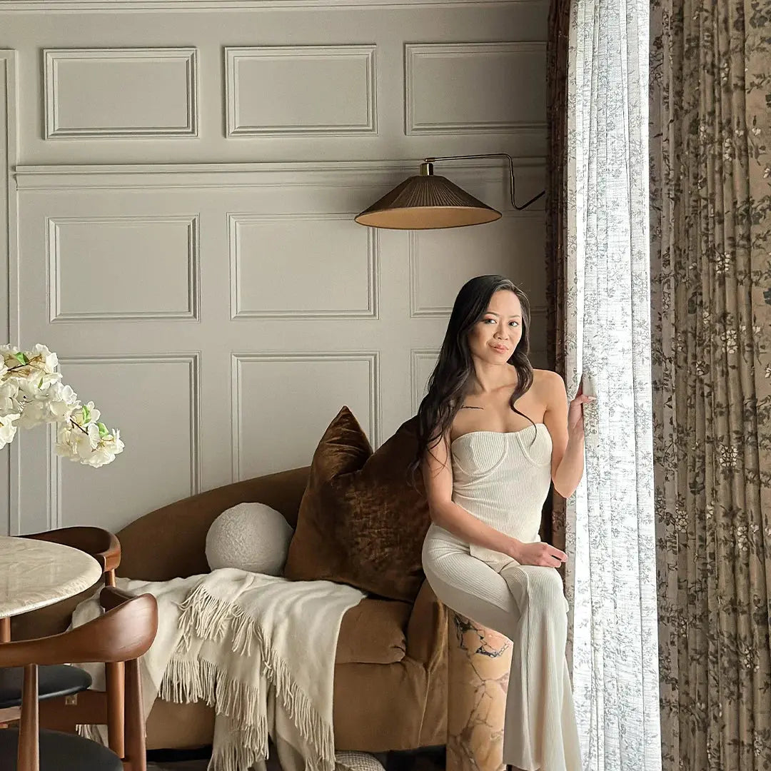 Sara Le x TWOPAGES Vintage Printed Linen Pleated Curtains