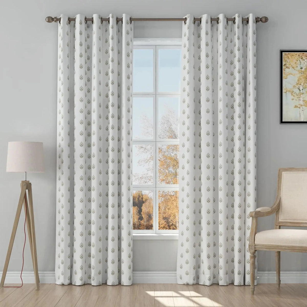 Stefana Silber x TWOPAGES Graphic Printed Linen Eyelet Curtains