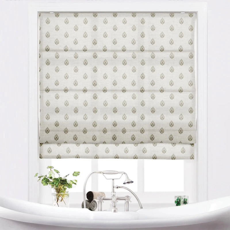 Stefana Silber x TWOPAGES Printed Linen Blend Roman Blind Cordless