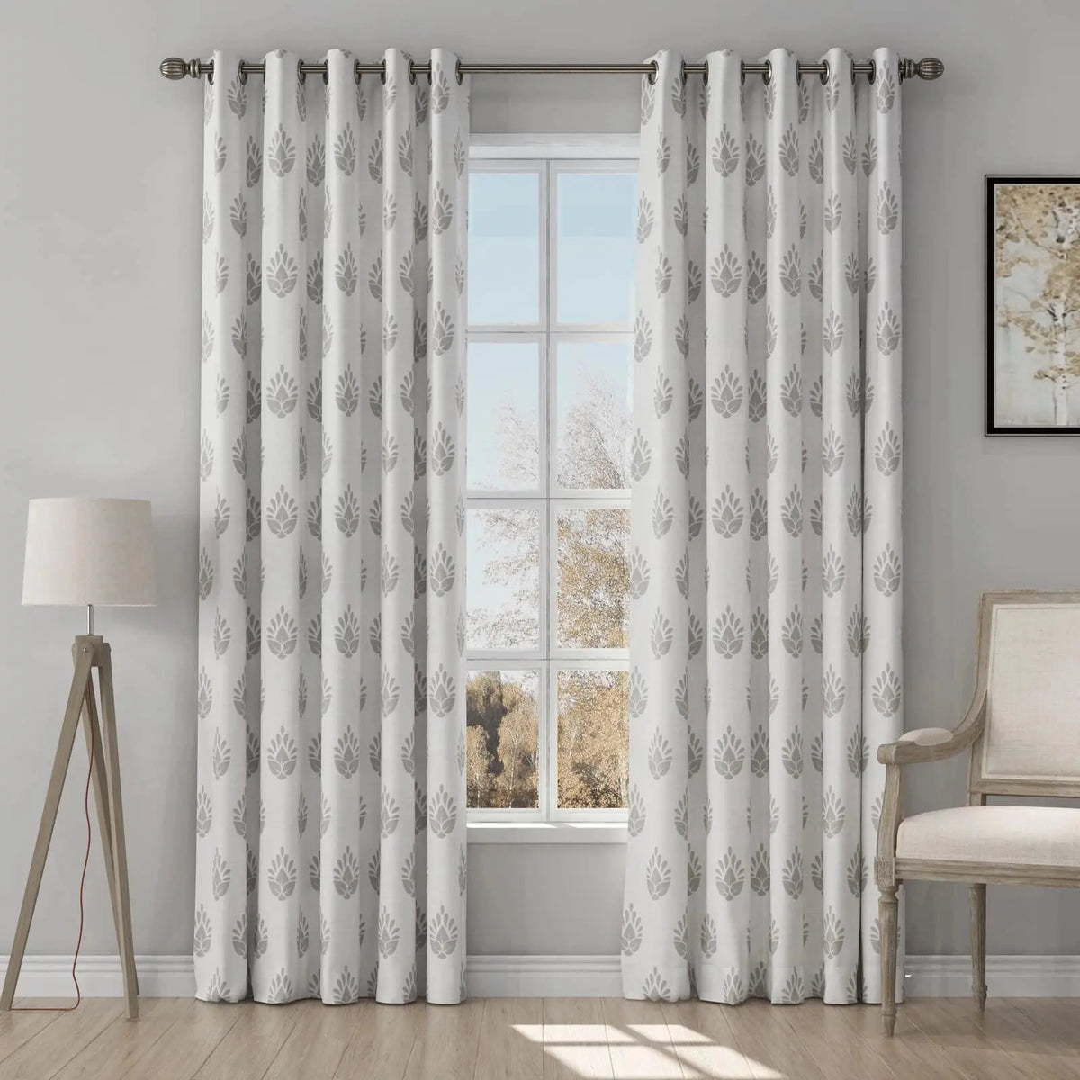 Stefana Silber x TWOPAGES Graphic Printed Linen Eyelet Curtains