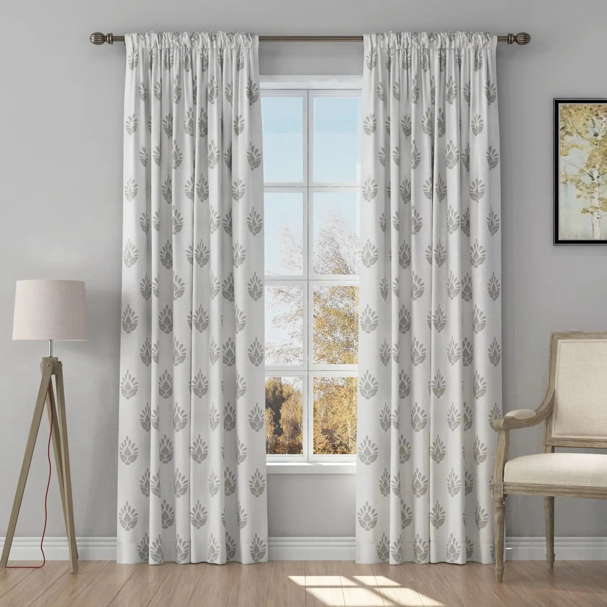 Stefana Silber x TWOPAGES Graphic Printed Linen Soft Top Curtains