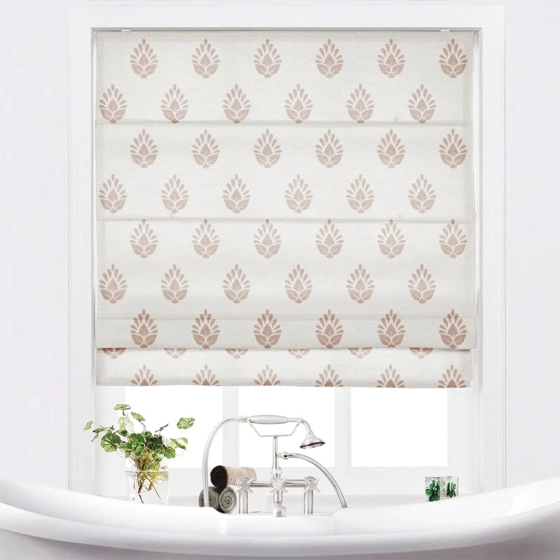 Stefana Silber x TWOPAGES Printed Linen Blend Roman Blind Cordless