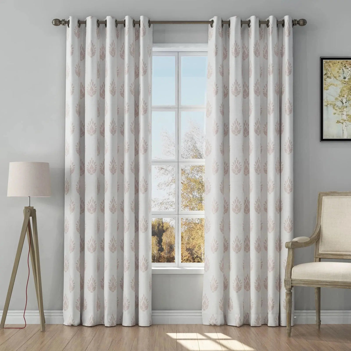 Stefana Silber x TWOPAGES Graphic Printed Linen Eyelet Curtains