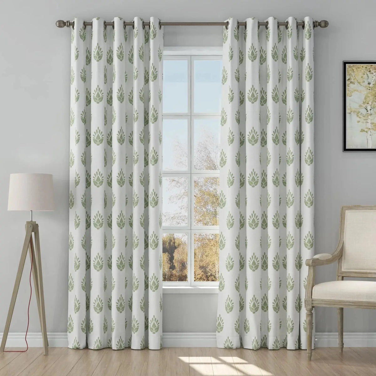 Stefana Silber x TWOPAGES Graphic Printed Linen Eyelet Curtains