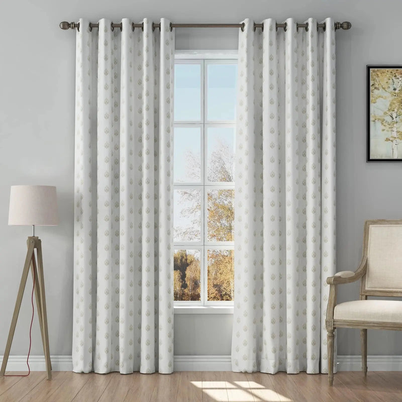 Stefana Silber x TWOPAGES Graphic Printed Linen Eyelet Curtains