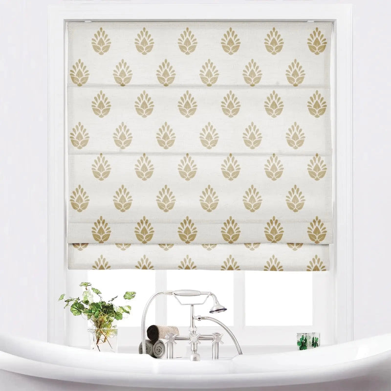 Stefana Silber x TWOPAGES Printed Linen Blend Roman Blind Cordless