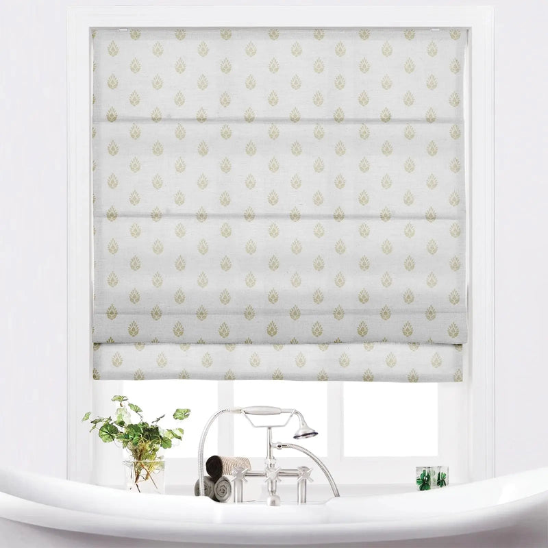 Stefana Silber x TWOPAGES Printed Linen Blend Roman Blind Cordless
