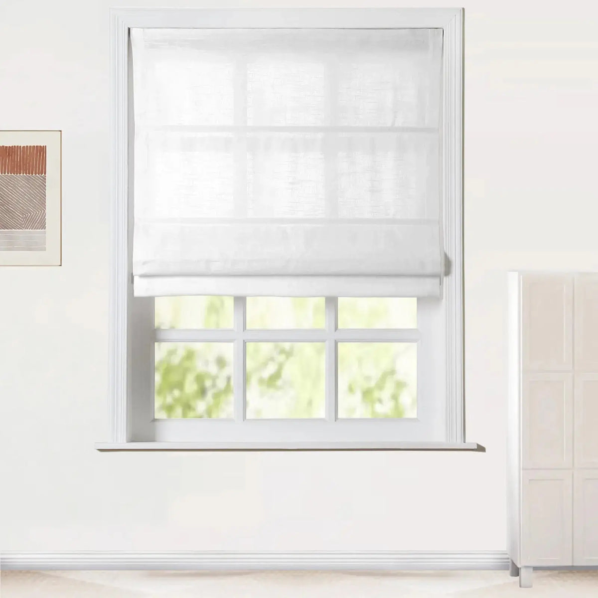 Karin Solid Pure Wool Thermal Roman Blind Cordless