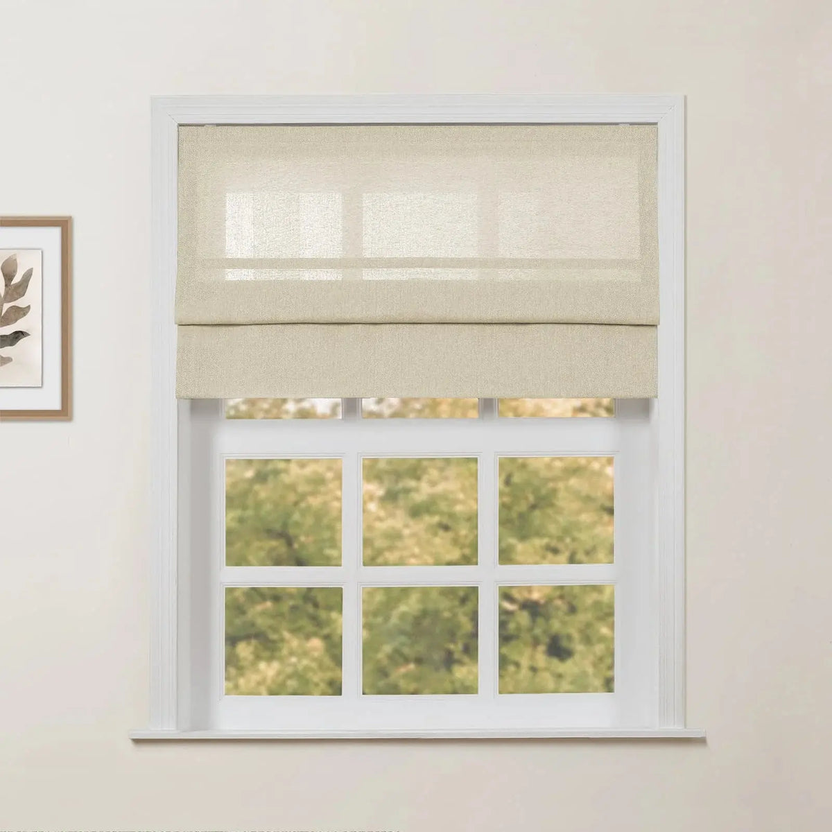 Ron Linen Cotton Herringbone Roman Blind Cordless