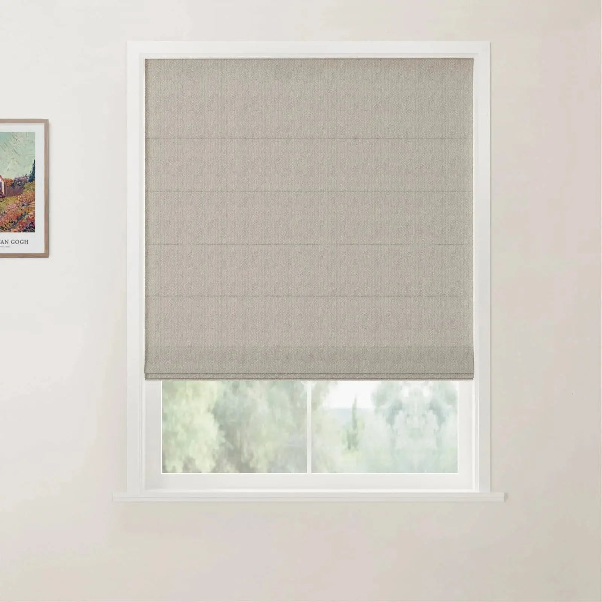 No-Drill Flat Fold Roman Blind Cordless