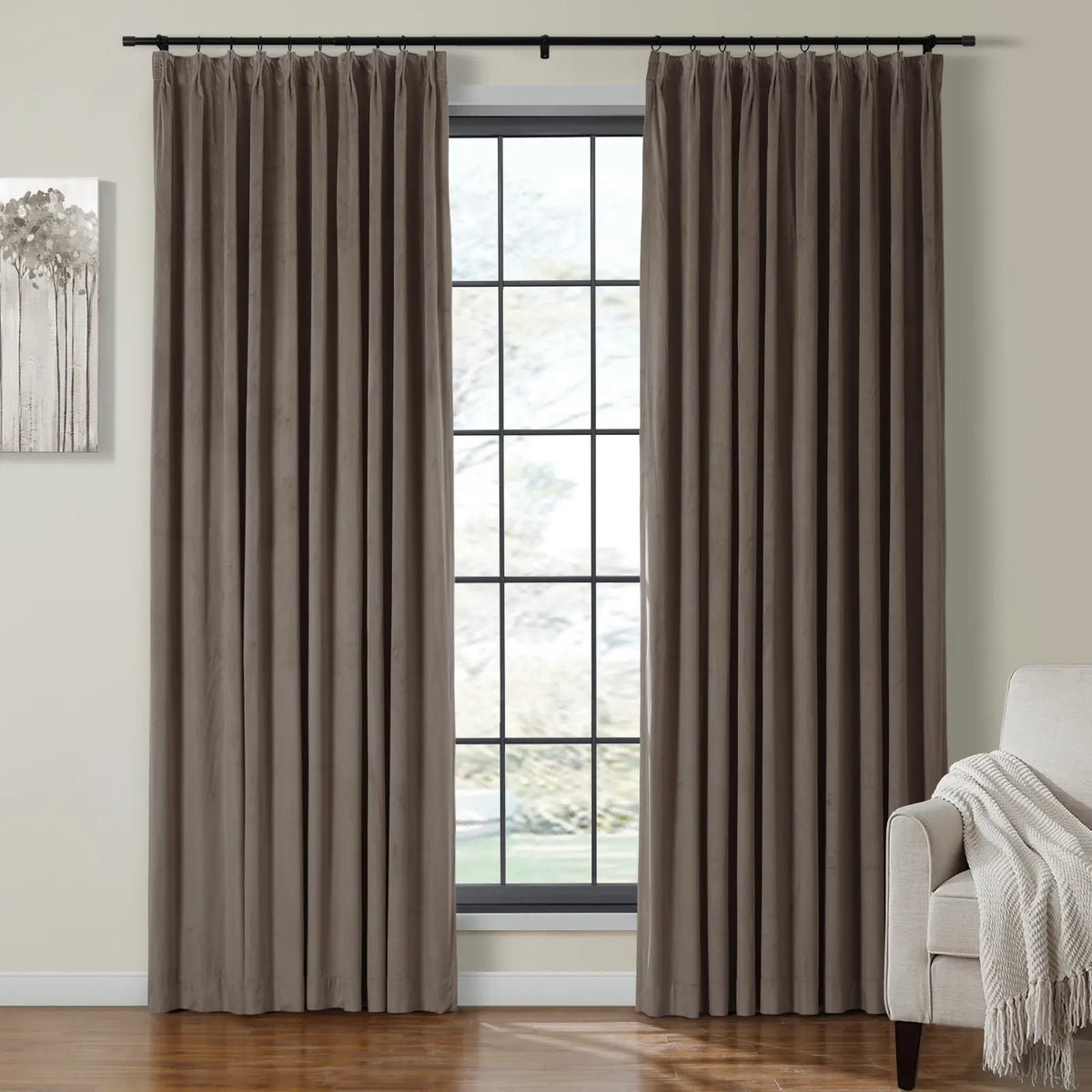Birkin Velvet Pleated Curtains