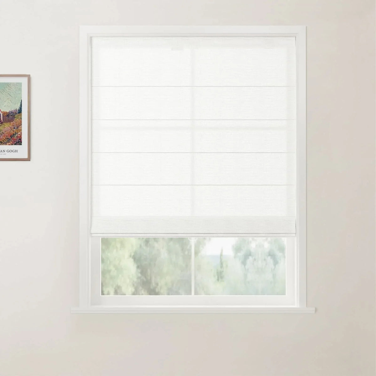 Patti Belgian Linen Flat Fold Roman Blind Cordless