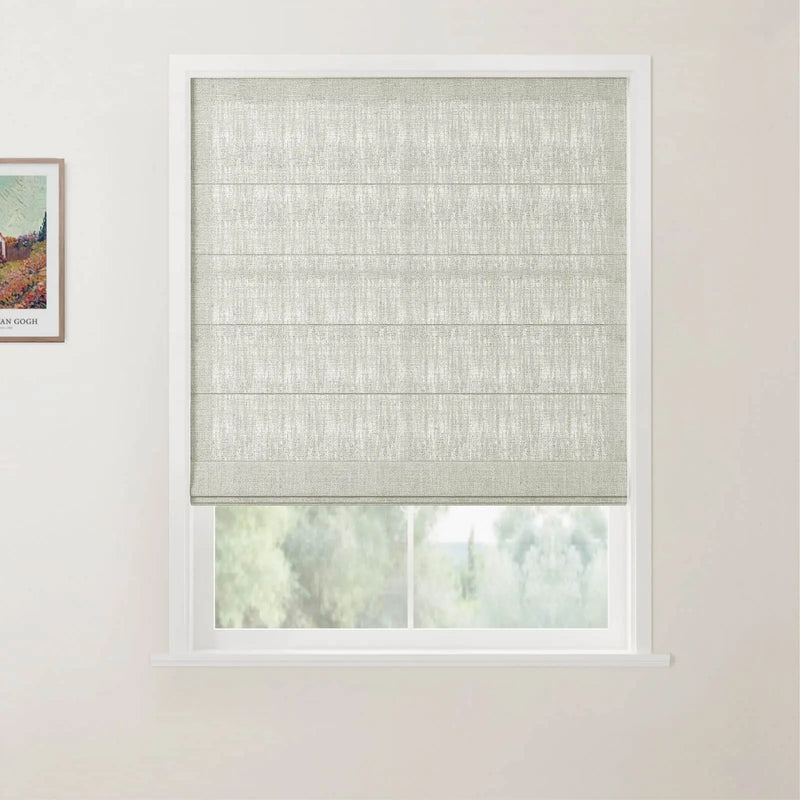 Patti Belgian Linen Flat Fold Roman Blind Cordless
