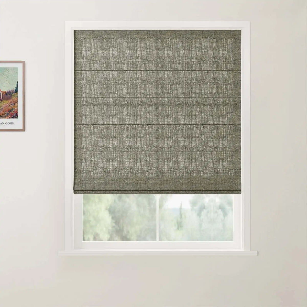 Patti Belgian Linen Flat Fold Roman Blind Cordless