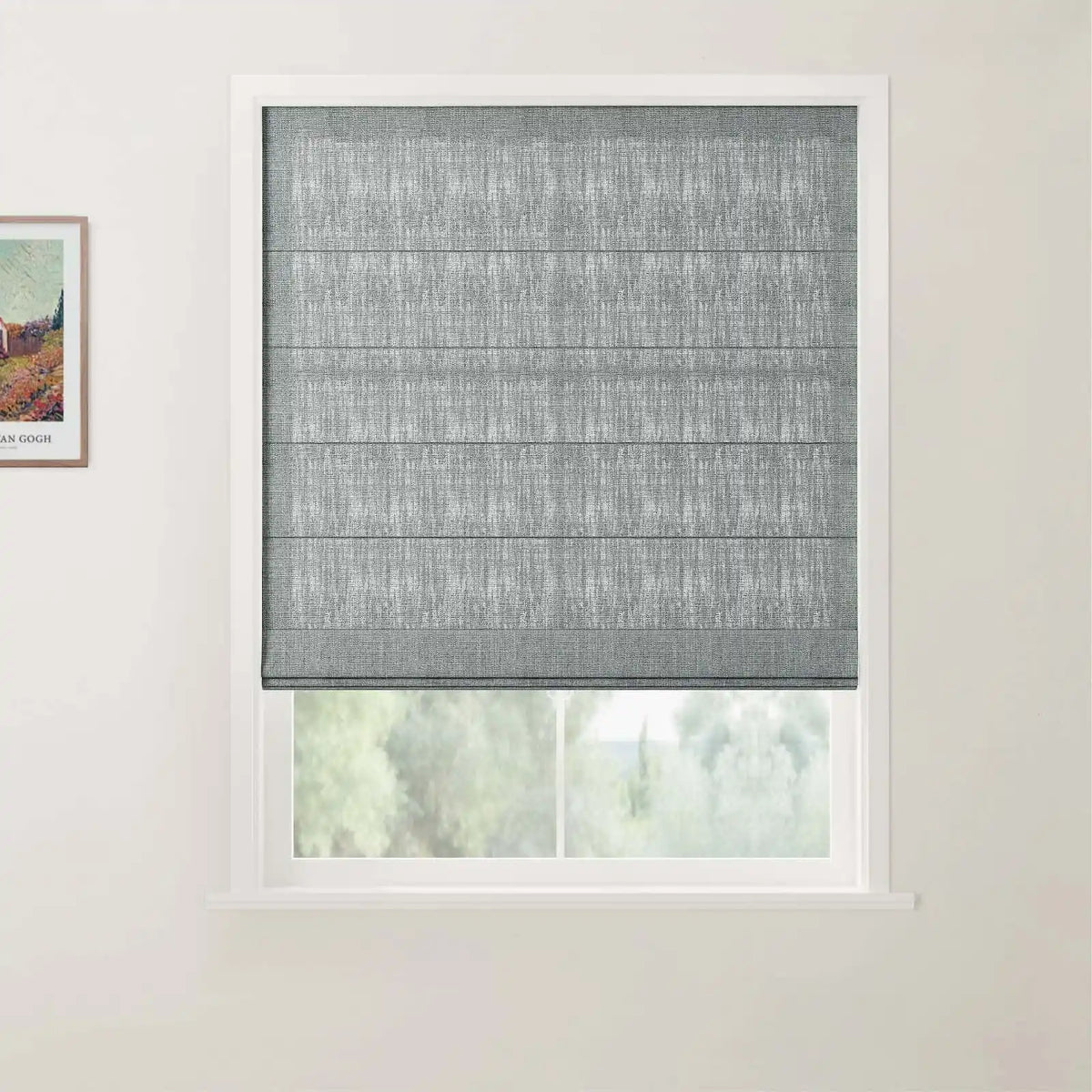 Patti Belgian Linen Flat Fold Roman Blind Cordless
