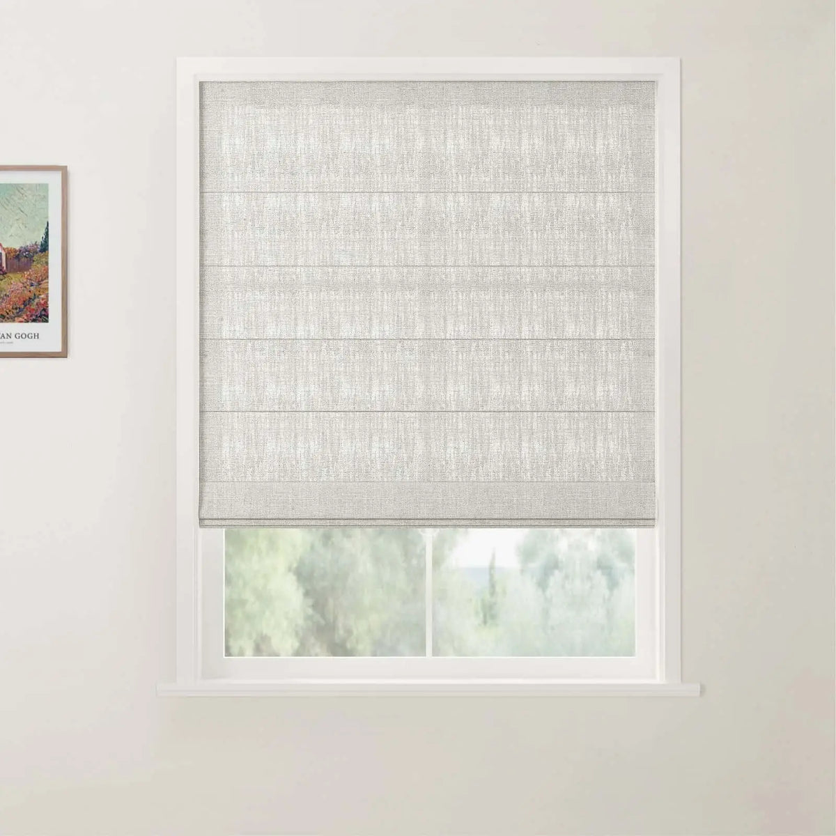 Patti Belgian Linen Flat Fold Roman Blind Cordless