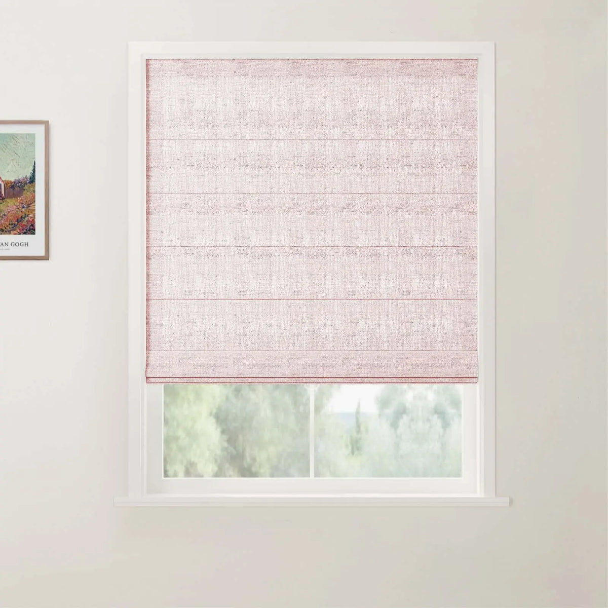 Patti Belgian Linen Flat Fold Roman Blind Cordless