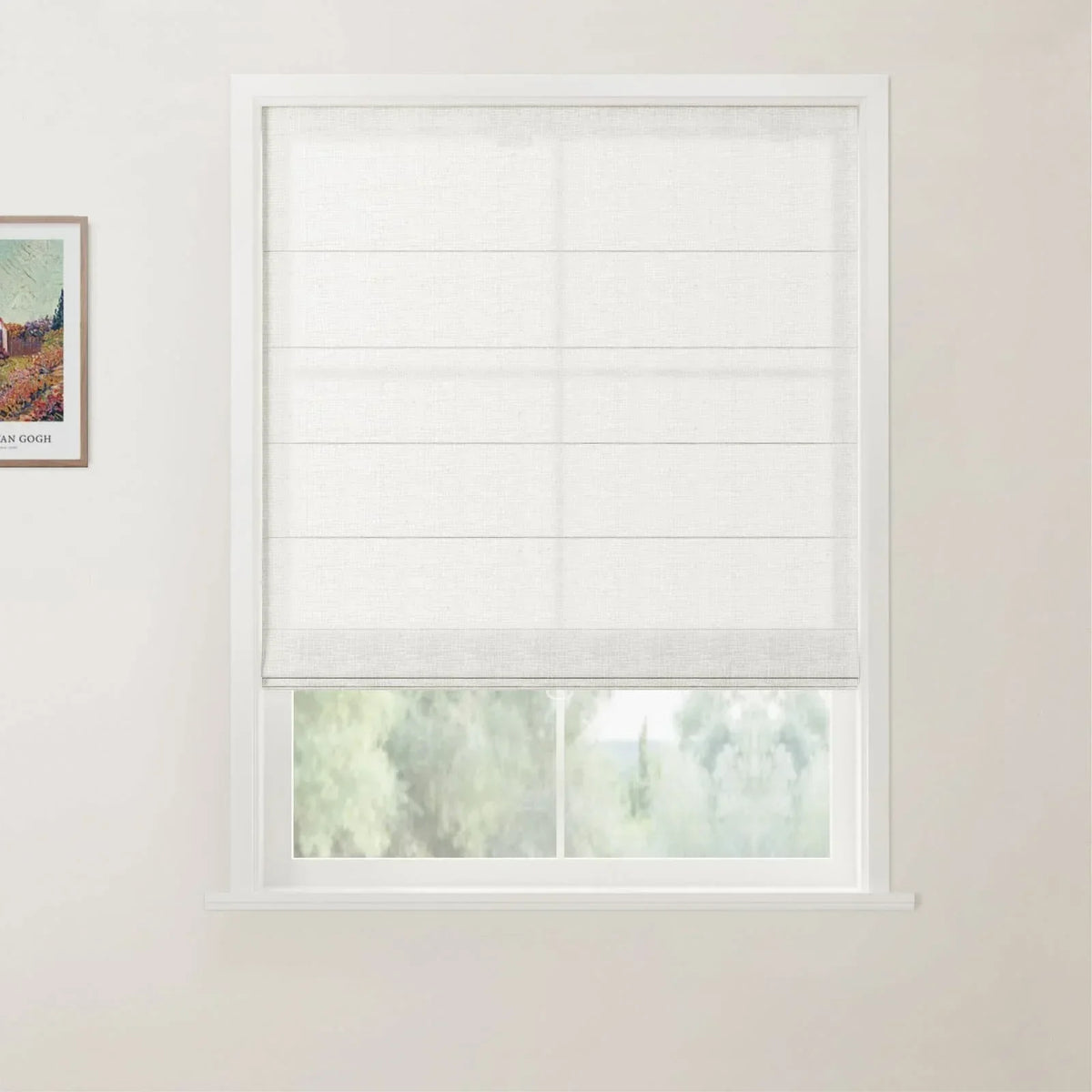Patti Belgian Linen Flat Fold Roman Blind Cordless