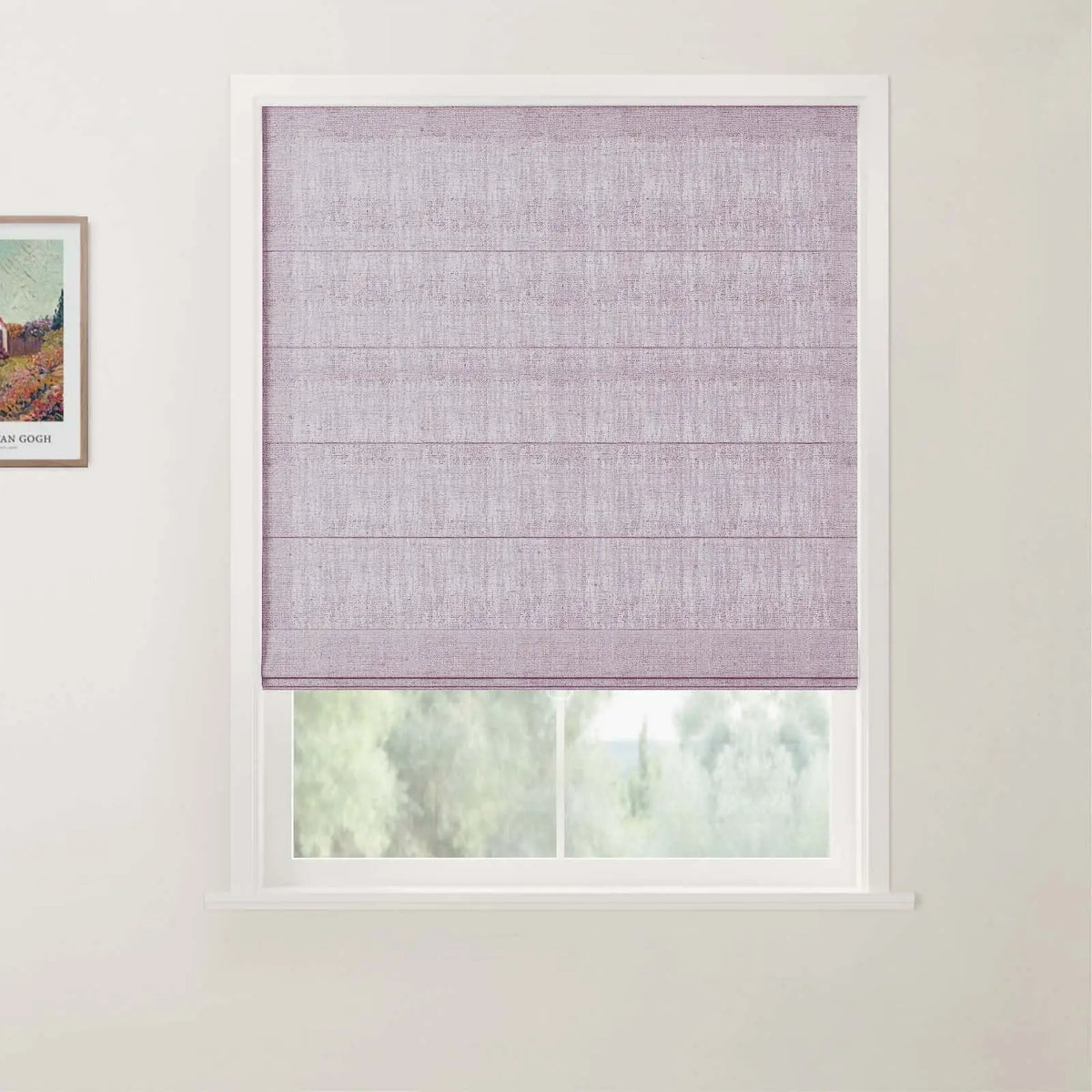 Patti Belgian Linen Flat Fold Roman Blind Cordless