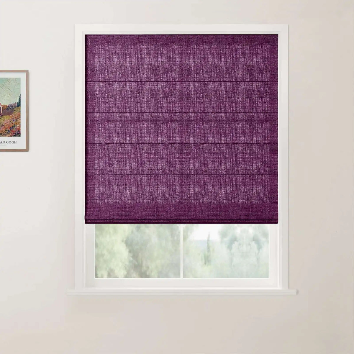Patti Belgian Linen Flat Fold Roman Blind Cordless
