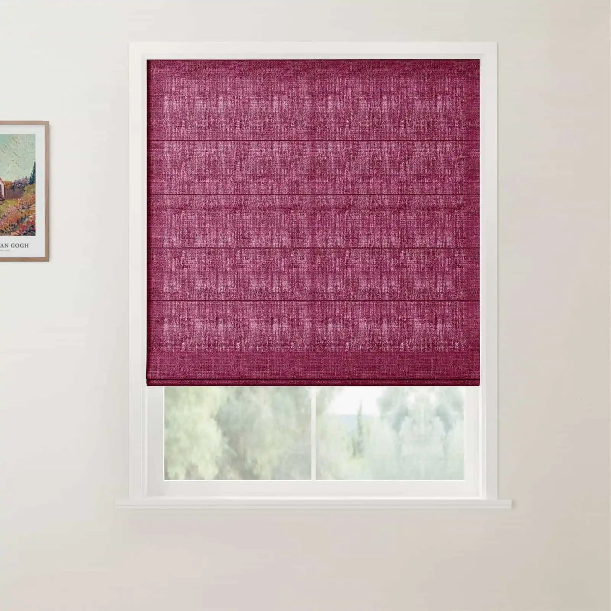 Patti Belgian Linen Flat Fold Roman Blind Cordless