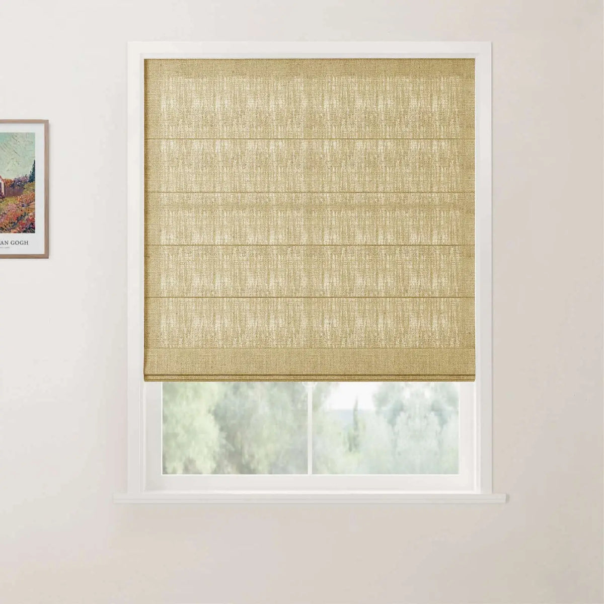 Patti Belgian Linen Flat Fold Roman Blind Cordless