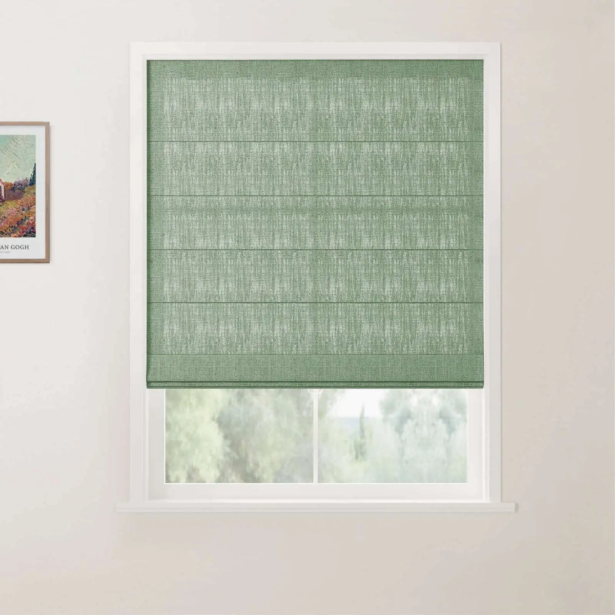 Patti Belgian Linen Flat Fold Roman Blind Cordless