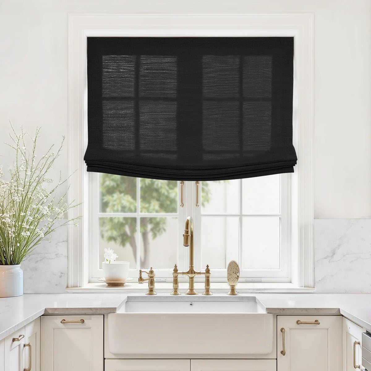 Liz Linen Relaxed Roman Blind Cord Lift