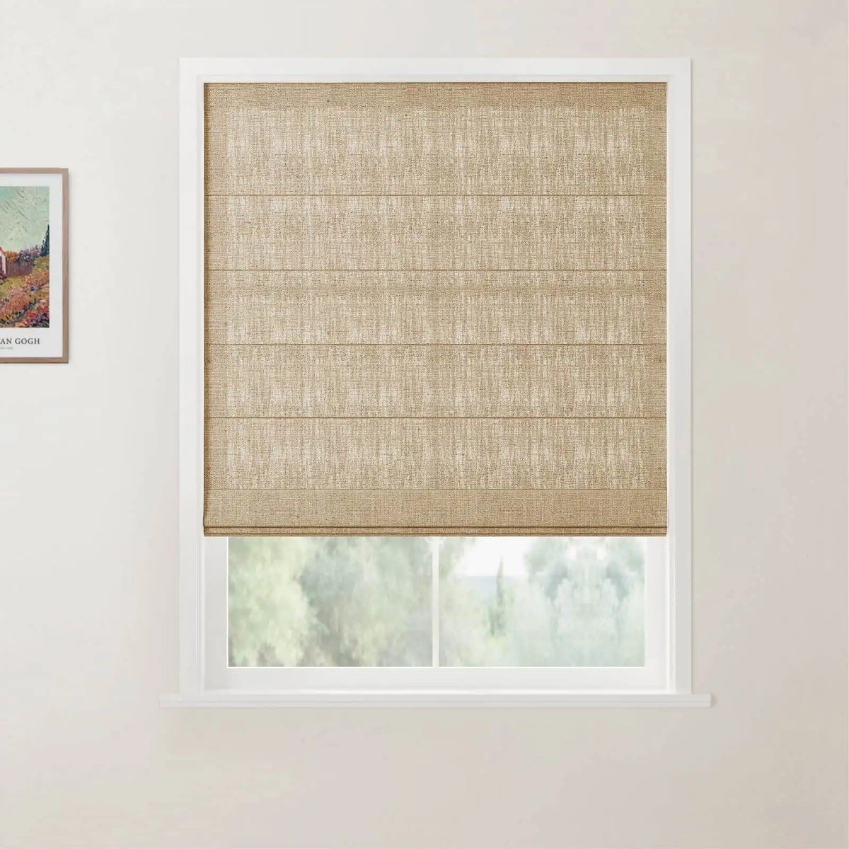 Patti Belgian Linen Flat Fold Roman Blind Cordless