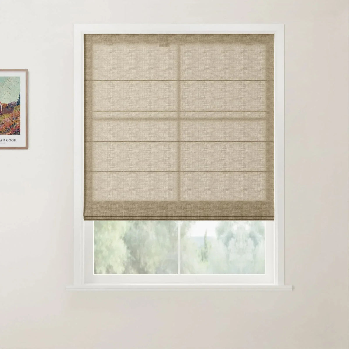 Patti Belgian Linen Flat Fold Roman Blind Cordless