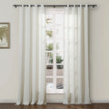 Ron Linen Cotton Herringbone Eyelet Curtains
