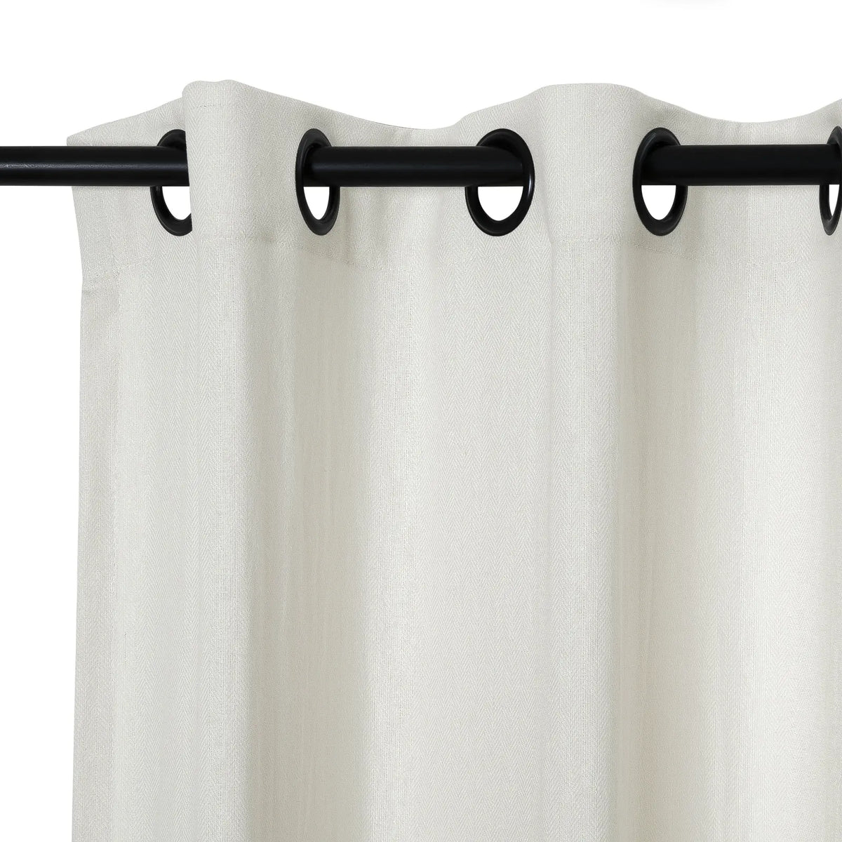 Ron Linen Cotton Herringbone Eyelet Curtains
