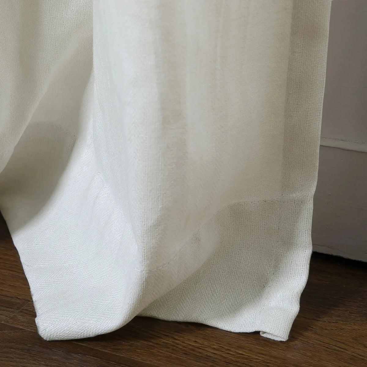 Ron Linen Cotton Herringbone Pleated Curtains