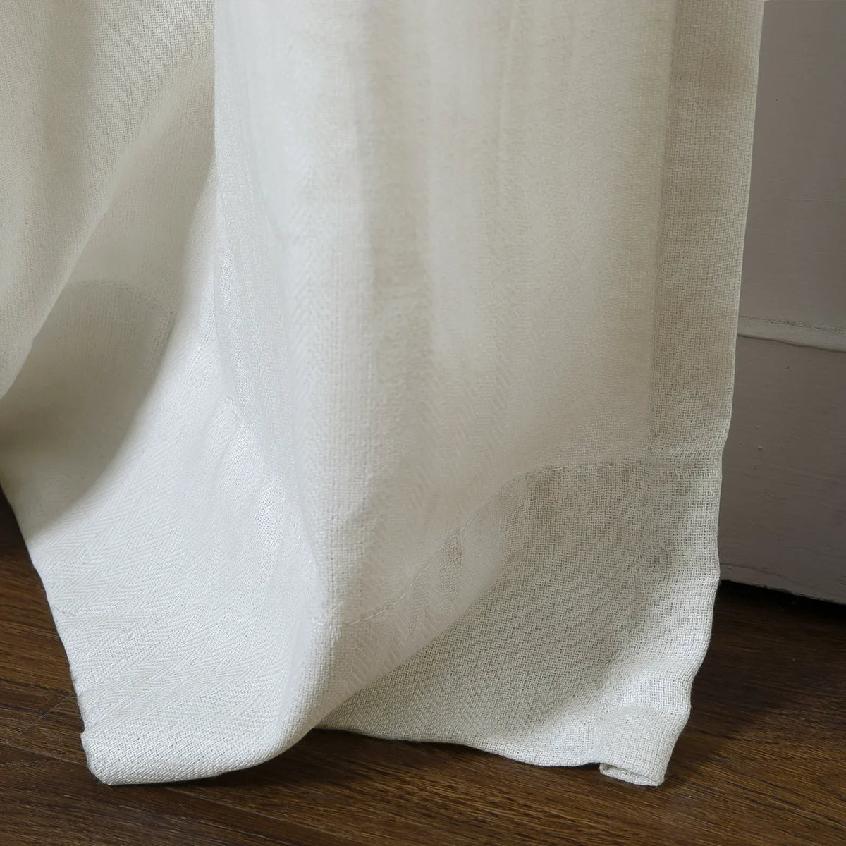 Ron Linen Cotton Herringbone Eyelet Curtains