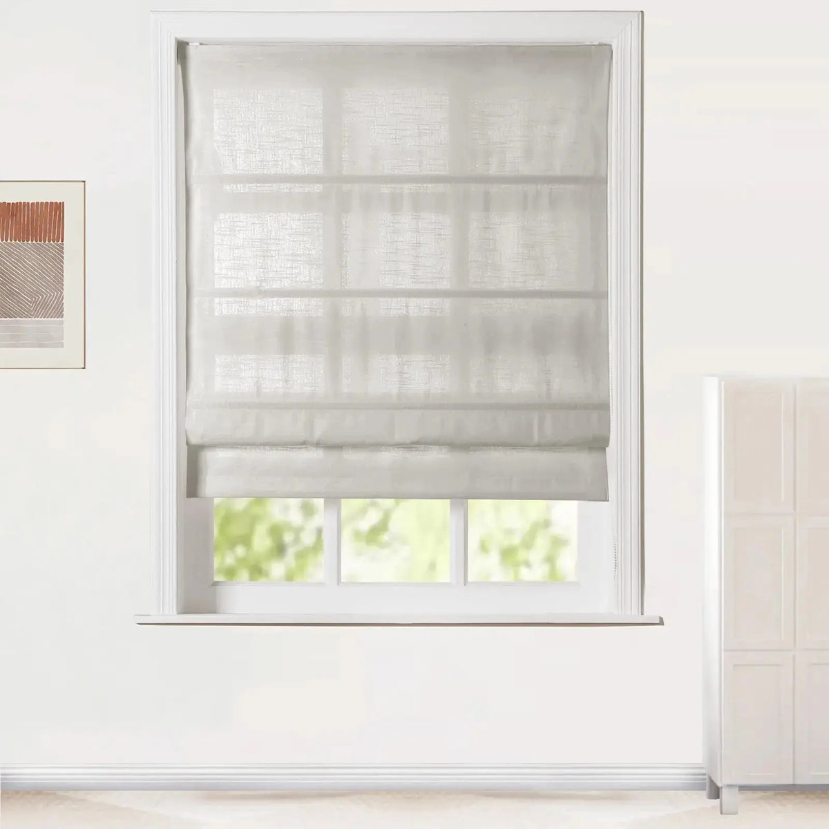 Jawara Linen Cotton Roman Blind Cord Lift