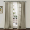 Ron Linen Cotton Herringbone Pleated Curtains