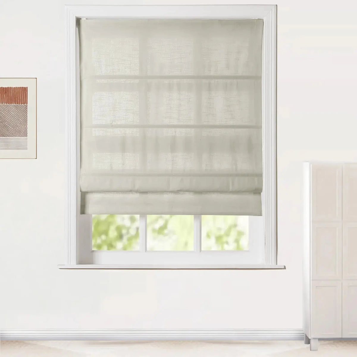 Jawara Linen Cotton Roman Blind Cord Lift