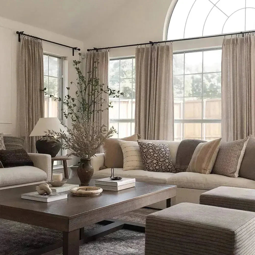 Jawara Textured Linen Cotton Pleated Curtains