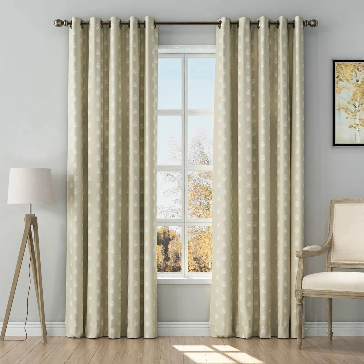 Stefana Silber x TWOPAGES Graphic Printed Linen Eyelet Curtains
