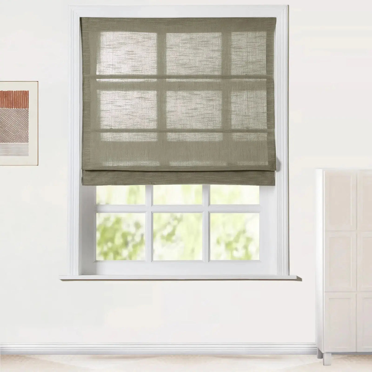 Jawara Linen Cotton Roman Blind Cordless