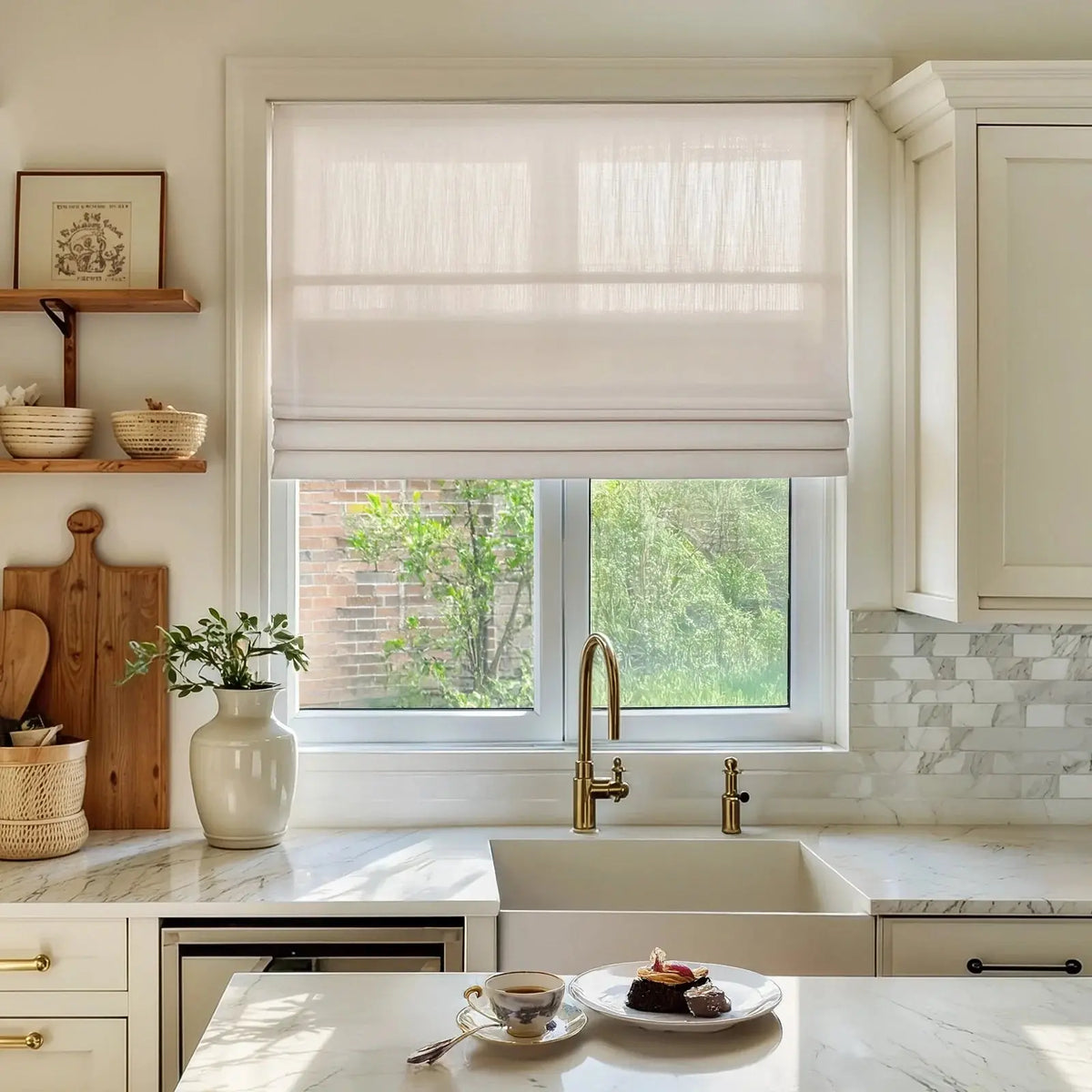 Isabella Cotton Roman Blind Cordless