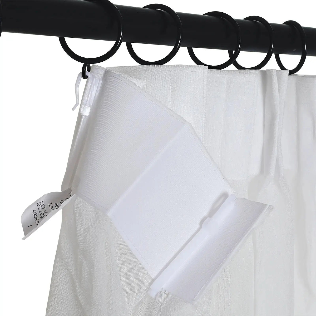 Florida Embossed White Semi-Sheer Pleated Curtains