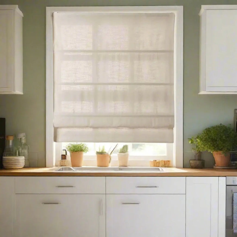 Jawara Linen Cotton Roman Blind Cord Lift