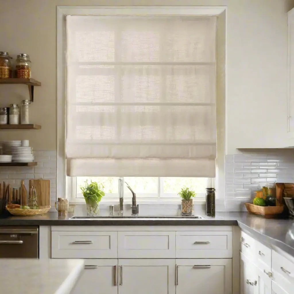 Jawara Linen Cotton Roman Blind Cord Lift