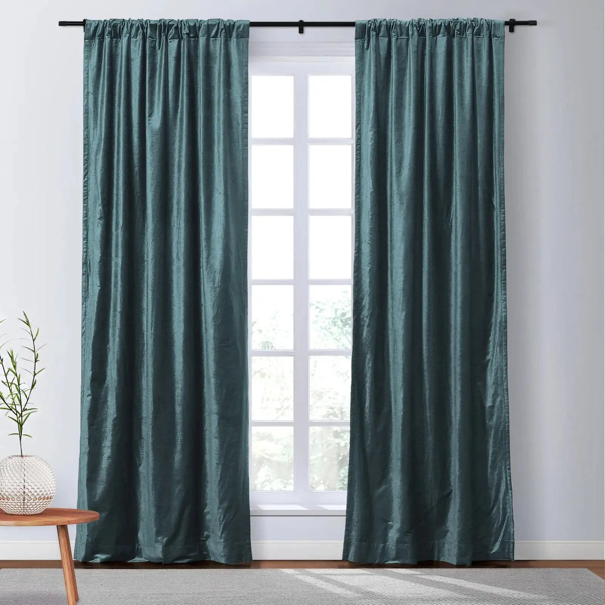 Veda Lustrous Cotton Velvet Soft Top Curtains