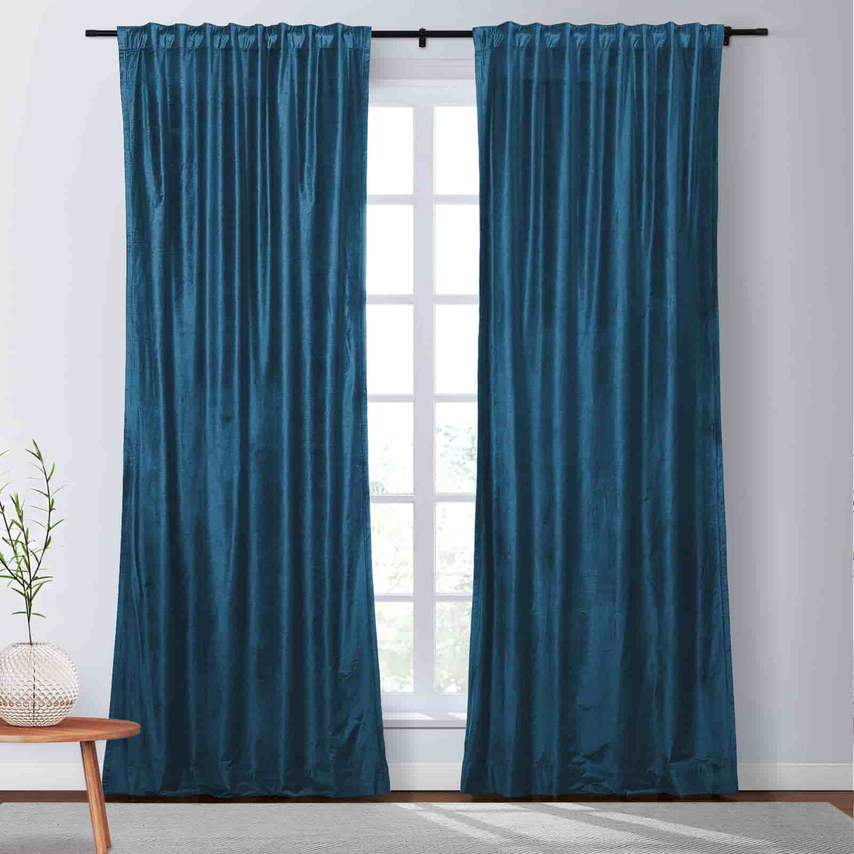 Veda Lustrous Cotton Velvet Soft Top Curtains