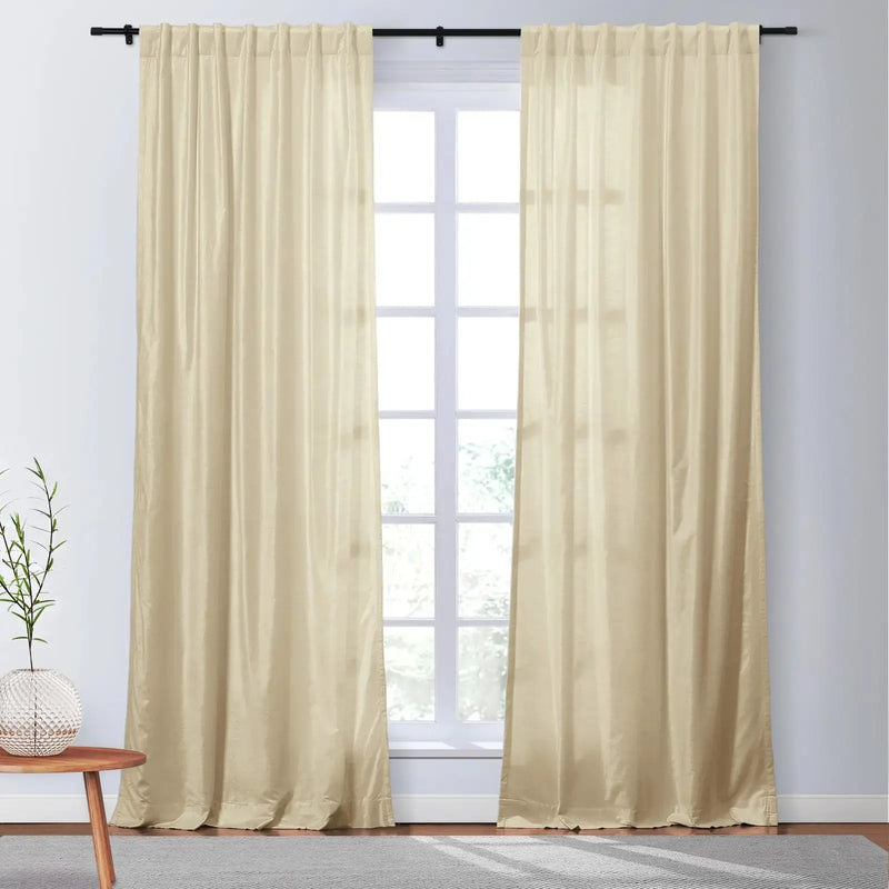 Veda Lustrous Cotton Velvet Soft Top Curtains
