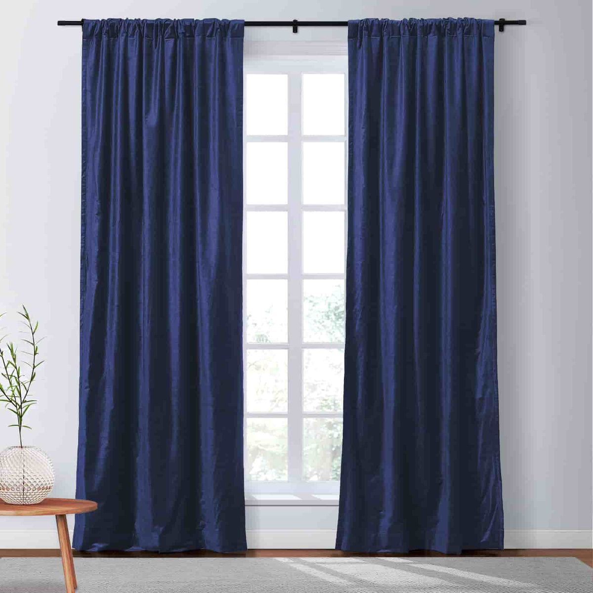 Veda Lustrous Cotton Velvet Soft Top Curtains