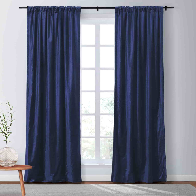 Veda Lustrous Cotton Velvet Soft Top Curtains